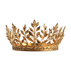 Golden Laurel Leaf Crown isolated on transparent background.