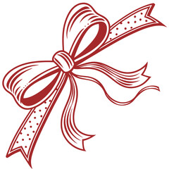 Fototapeta premium Elegant Red Ribbon Bows – Decorative Clipart Collection, Hand-Drawn Red Bows – Vector Set for Gifts & Crafts, Red Ribbon Bow Illustrations – Holiday & Celebration Design Elements.