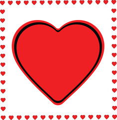 red heart shaped frame vector