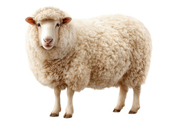 Fototapeta premium Standing Sheep Full Body on Transparent Background