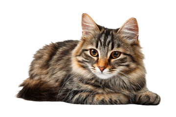 Fototapeta premium Curious Cat Sitting Cutout PNG