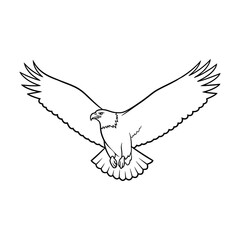 Bold eagle silhouette perfect for wildlife, freedom, patriotic, and outdoor adventure vector designs.

