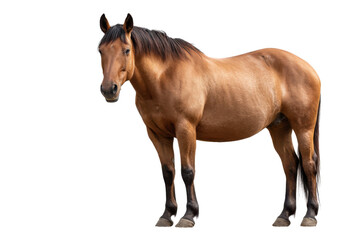 Portrait of a Brown Quarter Horse on Transparent Background