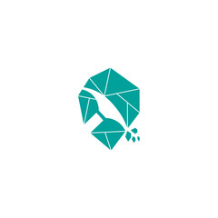 crystal mine logo in flat design style