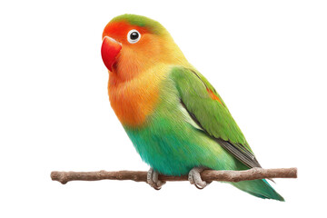 Naklejka premium Affectionate Pet Bird with No Background