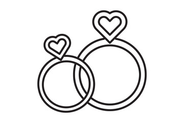 Obraz premium Golden Promises Wedding Ring Icon Set . Diamond Rings Luxury Engagement Icons . eps 10 