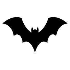 Simple yet elegant black bat silhouette with intricately detailed wing structure