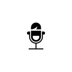 podcast people logo in flat vector design style