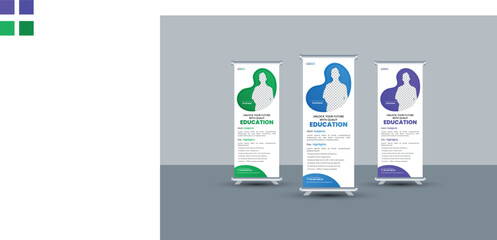 Educational roll up banner | Multiple colour roll up banner design | Roll up banner design