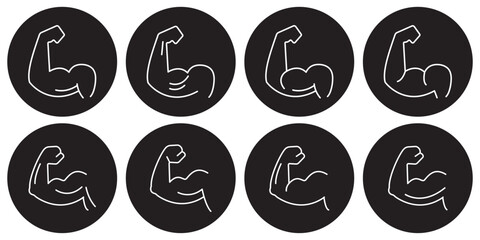 The Ultimate Icon Pack for Best  Muscular Bodies . Strong Muscles icon  . eps 10