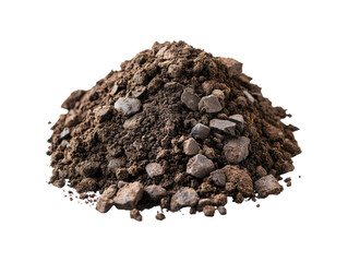 A pile of dirt with rocks on top of it