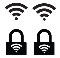 Wireless Connectivity Wi-Fi Signal Icons  . Digital Connection Wi-Fi Network Icons  . Wi-Fi icon minimalist signal strength symbol . 