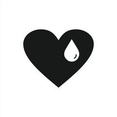 black heart on white background