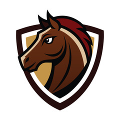Elegant and dynamic horse mascot logo in modern illustration style vector illustration.