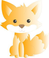 Gradient fox cartoon