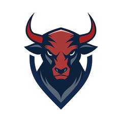 Strong and powerful bull mascot design great for sports logos vector illustration.