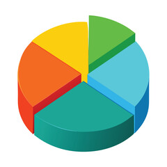 Obraz premium 3d pie chart icon isolated on white background, pie chart on white
