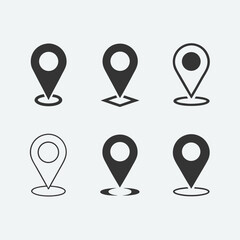 Navigation Location Icons in Outline Solid