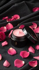 Deep Red Lipstick on Golden Leaf Background Autumnal Makeup Inspiration