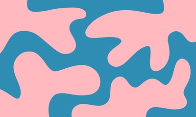 Pink curved spots on blue background