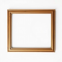 Elegant Golden Frame Isolated on White Background for Display of Art, Photography, and Creative Projects