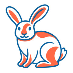 Obraz premium Orange and white rabbit icon, for branding and websites