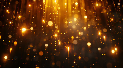 Obraz premium light, lights, gold, glitter, shiny, glowing, decoration, glow, sparkle, illuminated