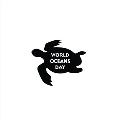 world ocean day with turtle