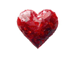 A heart made of broken pieces of glass