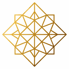 Abstract Gold Geometric Pattern Diamond Shape Design Element
