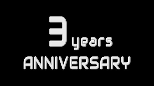 Happy Anniversary text animation. New years eve celebration.