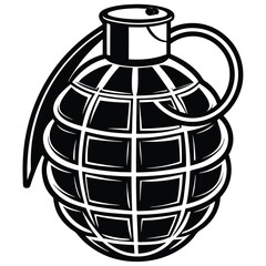 Vector Grenade Icons Set &ndash; Military Style Illustrations, Stylized Hand Grenade Clipart &ndash; Black and White Graphics,
Explosive Ordnance Icons &ndash; Grenade Vector Collection
