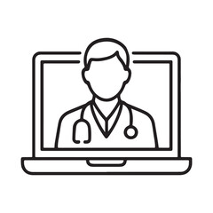 Online Doctor Consultation: Telemedicine Icon