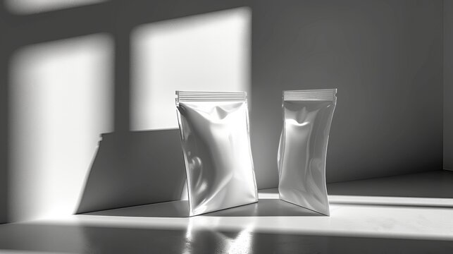 Realistic pouch packaging mockup for creative product presentation and marketing showcase