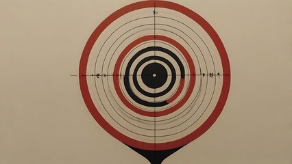 Abstract target with red and black circles for shooting practice