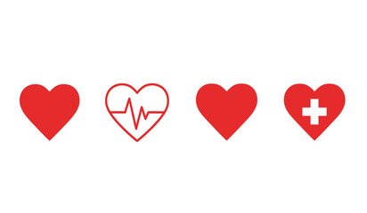 Heartbeat line icon. Emergency defibrillator sign. Automated External Defibrillator. Vector illustration.