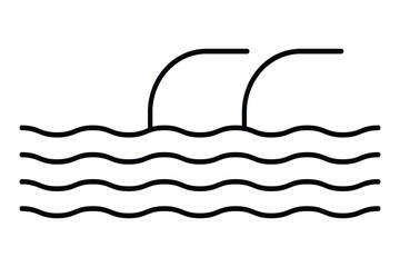 swimming pool icons. Modern and editable swimming pool icon. Simple icon vector. swimming pool with ladder vector icon. swimming pool flat icon vector. Ladder in Swimming Pool Isolated Line Icon Style