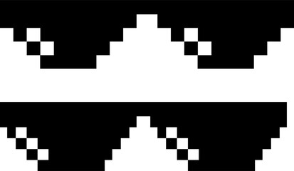 Pixelated Black Sunglasses Icons, Meme-Inspired 'Deal With It' Glasses for Internet Culture, Gaming, and Retro Design Elements