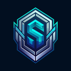 abstract cube background Futuristic Tech Startup Logo with Abstract "S" in Chrome and Blue Neon &ndash; Vector Design