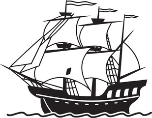 pirate ship isolated on white