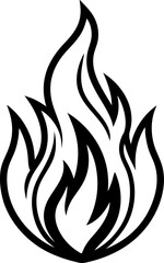 set of black and white flames