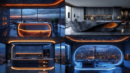 Obraz premium Innovative Futuristic Kitchen Design Ideas For Modern Times