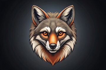 Realistic Fox Face Logo Vector Illustration of a Wild Canid