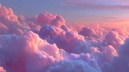 Pink And Purple Clouds At Sunset Aerial View