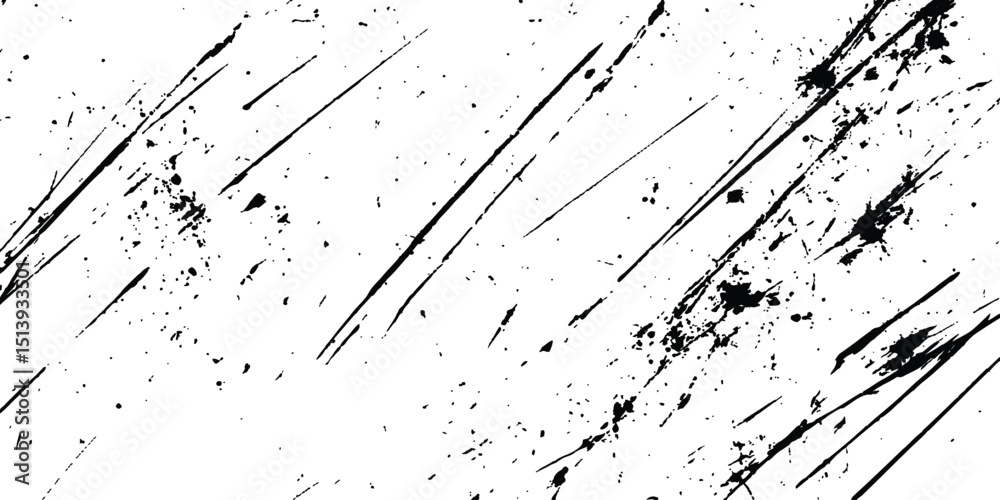 Poster scratches texture dirty grainy and scratches transparent white background. Vector scratch marks line on white and transparent background. Vector abstract style black paintbrush design banner templates