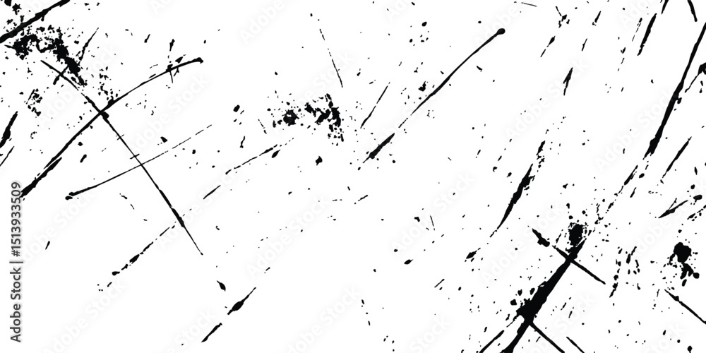Poster scratches texture dirty grainy and scratches transparent white background. Vector scratch marks line on white and transparent background. Vector abstract style black paintbrush design banner templates