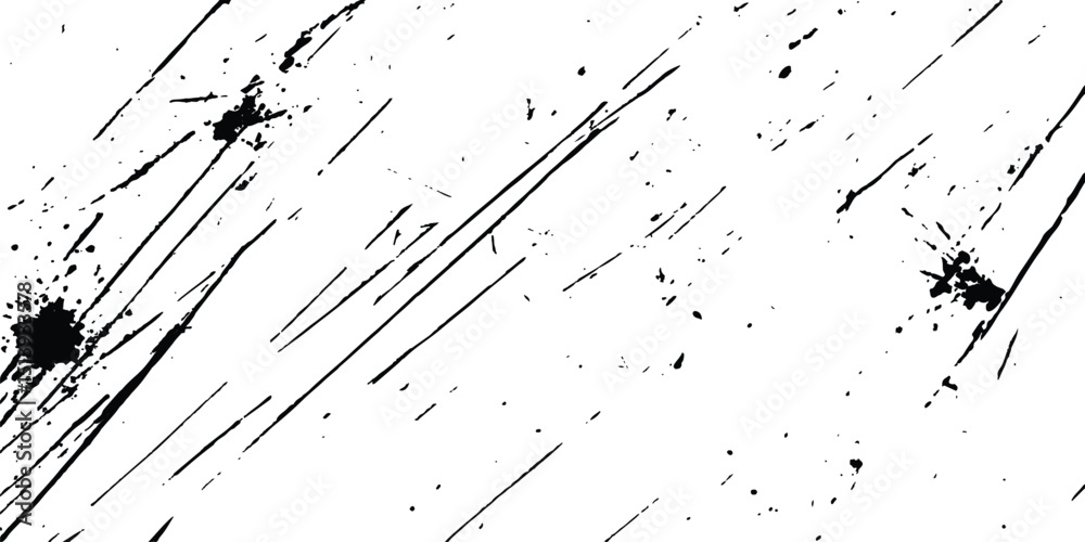 Fototapete black scratches texture dirty grainy and scratches transparent white background.vector scratch marks
