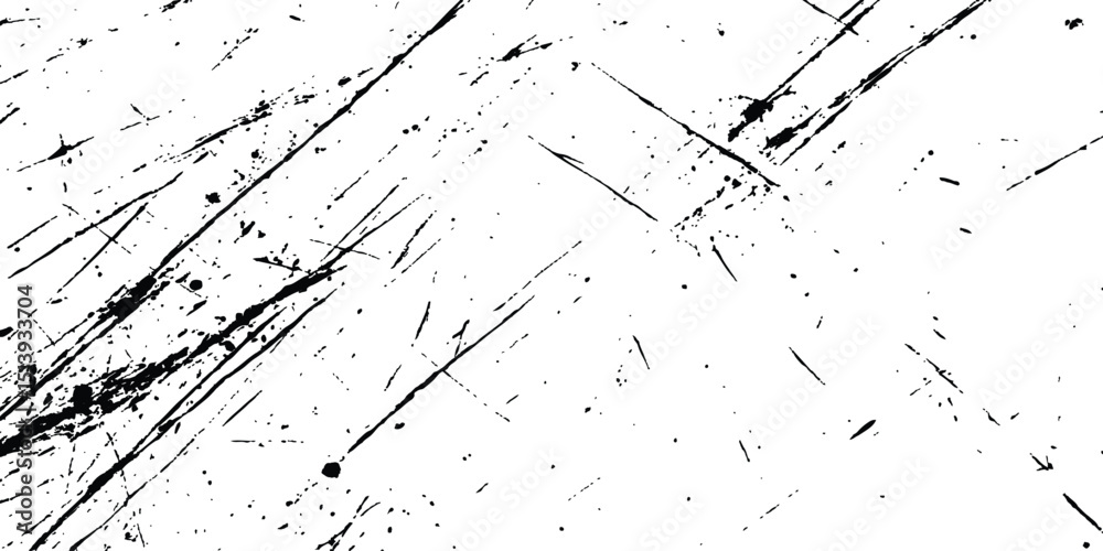 Poster scratches texture dirty grainy and scratches transparent white background. Vector scratch marks line on white and transparent background. Vector abstract style black paintbrush design banner templates