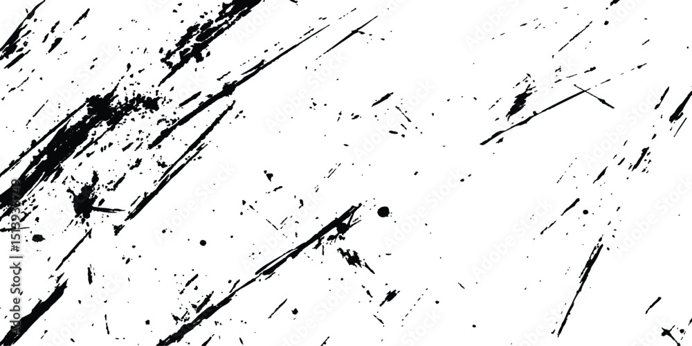 Poster scratches texture dirty grainy and scratches transparent white background. Vector scratch marks line on white and transparent background. Vector abstract style black paintbrush design banner templates