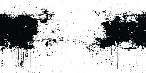  Vector grunge black and white distressed texture background. contrast with bold black brush strokes applied over a white surface, evoking a raw, textured.